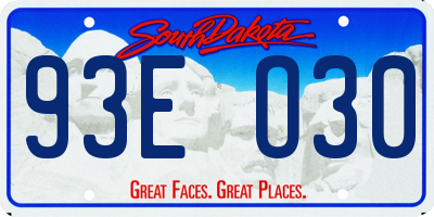 SD license plate 93EO30