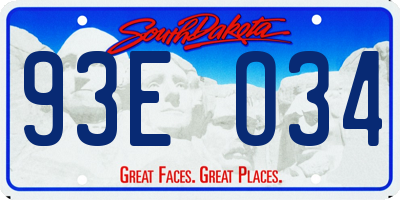 SD license plate 93EO34