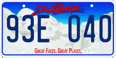 SD license plate 93EO40