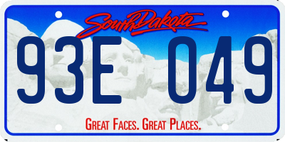 SD license plate 93EO49