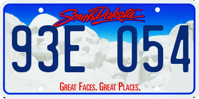 SD license plate 93EO54