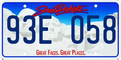 SD license plate 93EO58