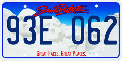 SD license plate 93EO62