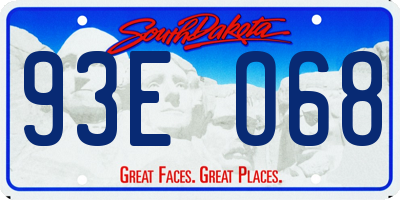 SD license plate 93EO68