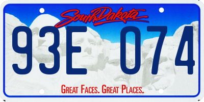 SD license plate 93EO74