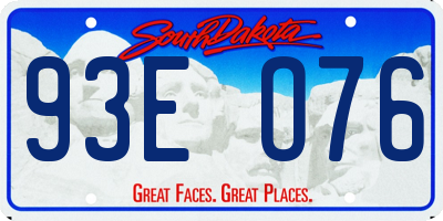 SD license plate 93EO76