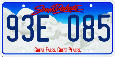 SD license plate 93EO85