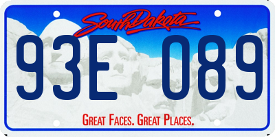 SD license plate 93EO89