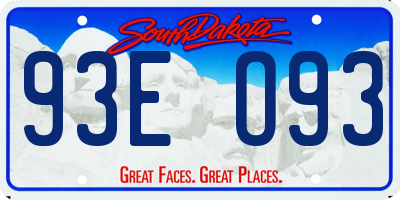 SD license plate 93EO93