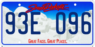 SD license plate 93EO96