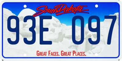 SD license plate 93EO97