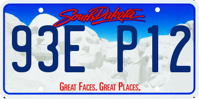 SD license plate 93EP12