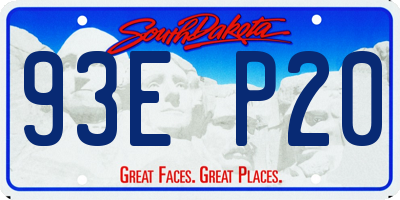 SD license plate 93EP20