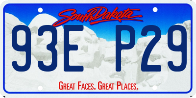 SD license plate 93EP29
