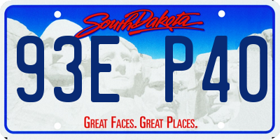 SD license plate 93EP40