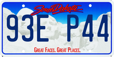 SD license plate 93EP44