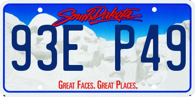 SD license plate 93EP49