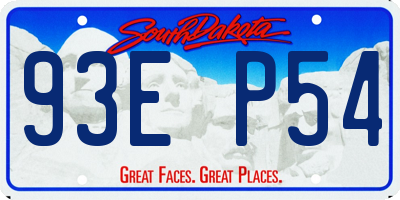 SD license plate 93EP54