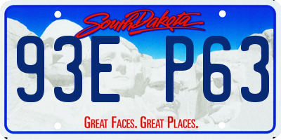 SD license plate 93EP63