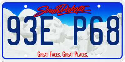 SD license plate 93EP68