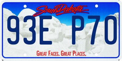 SD license plate 93EP70