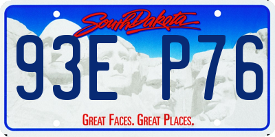 SD license plate 93EP76