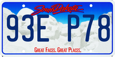 SD license plate 93EP78