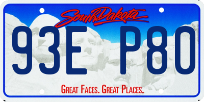 SD license plate 93EP80