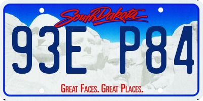 SD license plate 93EP84