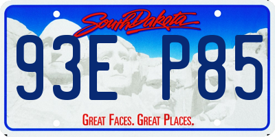 SD license plate 93EP85