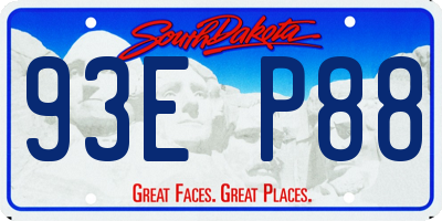 SD license plate 93EP88