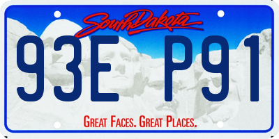 SD license plate 93EP91