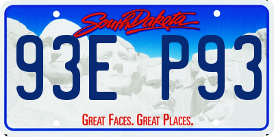 SD license plate 93EP93