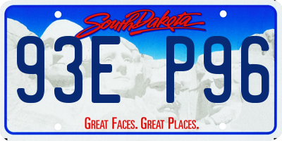SD license plate 93EP96