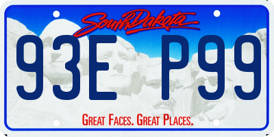 SD license plate 93EP99