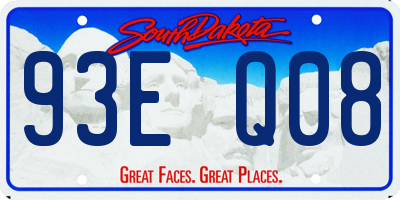 SD license plate 93EQ08