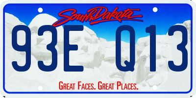 SD license plate 93EQ13