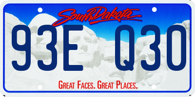 SD license plate 93EQ30