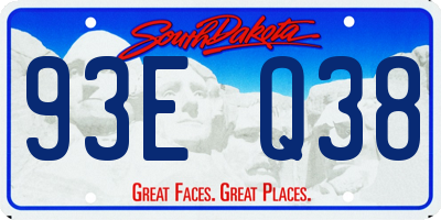 SD license plate 93EQ38