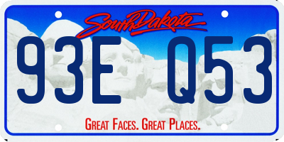 SD license plate 93EQ53