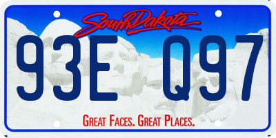 SD license plate 93EQ97