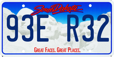 SD license plate 93ER32