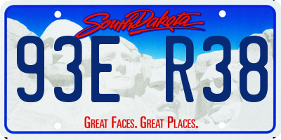 SD license plate 93ER38