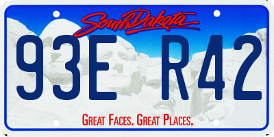 SD license plate 93ER42