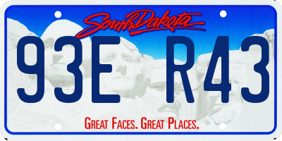 SD license plate 93ER43