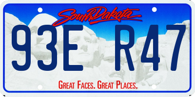 SD license plate 93ER47