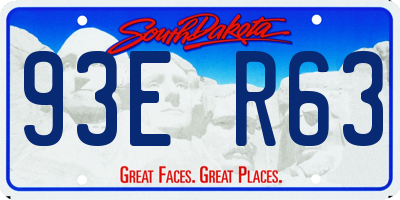 SD license plate 93ER63
