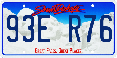 SD license plate 93ER76