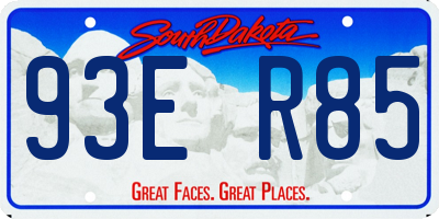 SD license plate 93ER85