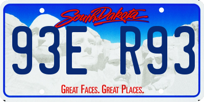 SD license plate 93ER93